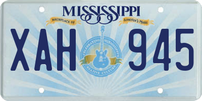 MS license plate XAH945