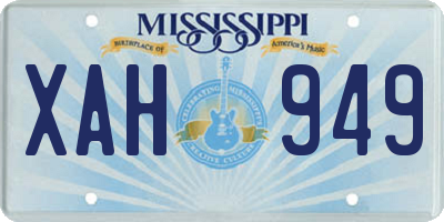 MS license plate XAH949