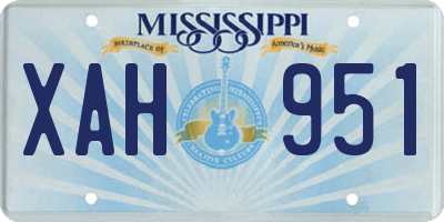 MS license plate XAH951