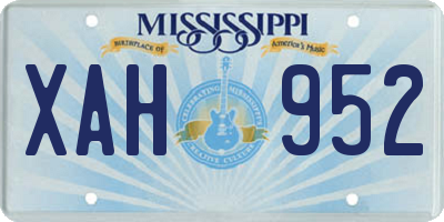 MS license plate XAH952