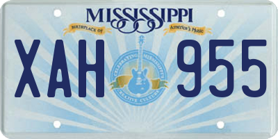MS license plate XAH955