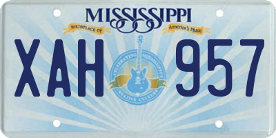 MS license plate XAH957