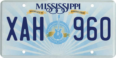 MS license plate XAH960