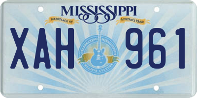 MS license plate XAH961