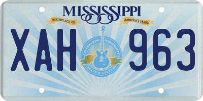 MS license plate XAH963