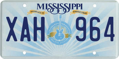 MS license plate XAH964