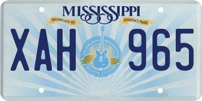 MS license plate XAH965