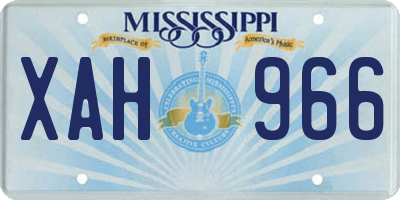 MS license plate XAH966