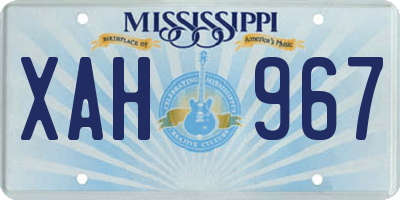 MS license plate XAH967