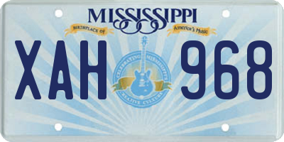 MS license plate XAH968