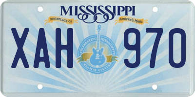 MS license plate XAH970