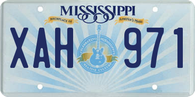 MS license plate XAH971
