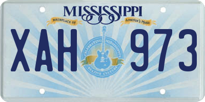 MS license plate XAH973
