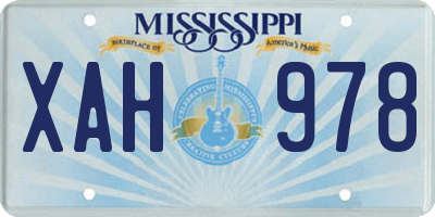MS license plate XAH978