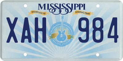 MS license plate XAH984
