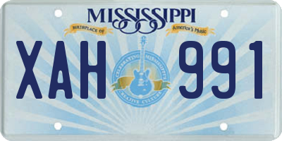 MS license plate XAH991