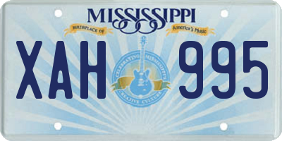 MS license plate XAH995