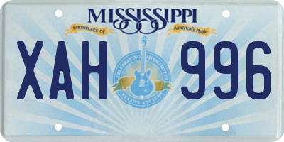 MS license plate XAH996