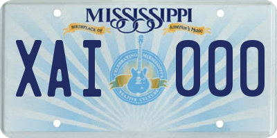 MS license plate XAI000