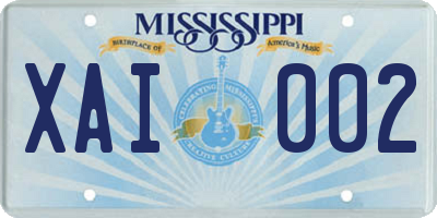 MS license plate XAI002