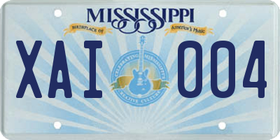 MS license plate XAI004