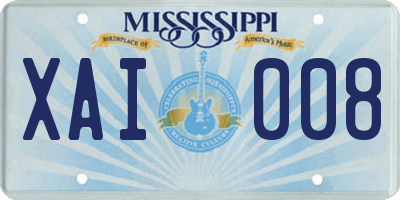 MS license plate XAI008