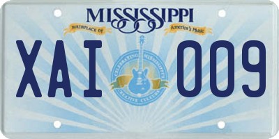 MS license plate XAI009