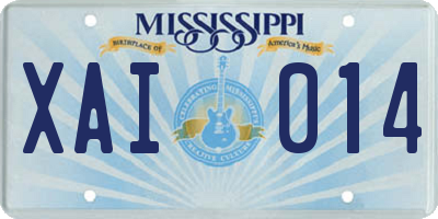 MS license plate XAI014