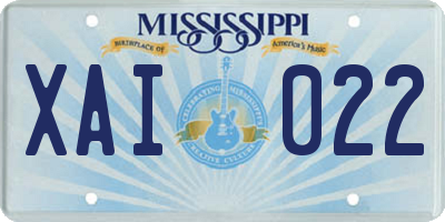 MS license plate XAI022