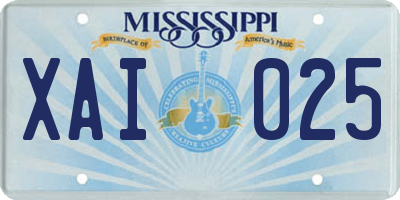MS license plate XAI025