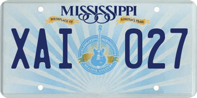 MS license plate XAI027