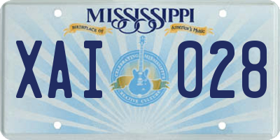 MS license plate XAI028