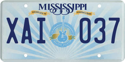 MS license plate XAI037