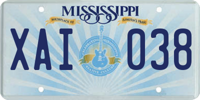 MS license plate XAI038