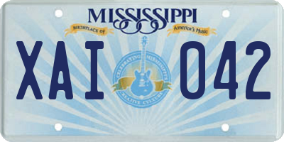 MS license plate XAI042