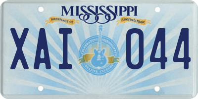 MS license plate XAI044