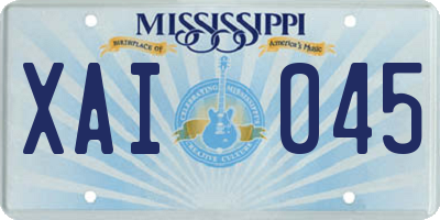 MS license plate XAI045