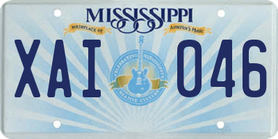 MS license plate XAI046