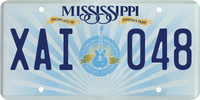MS license plate XAI048