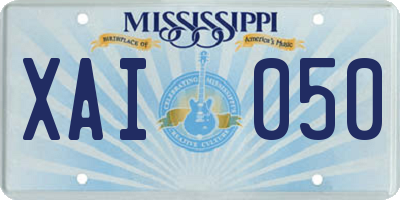 MS license plate XAI050