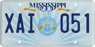 MS license plate XAI051