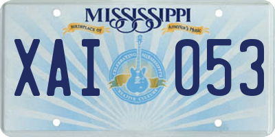 MS license plate XAI053
