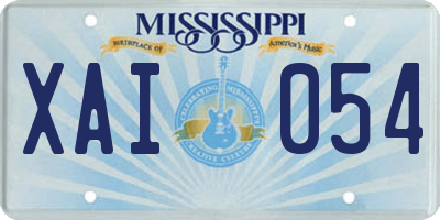 MS license plate XAI054