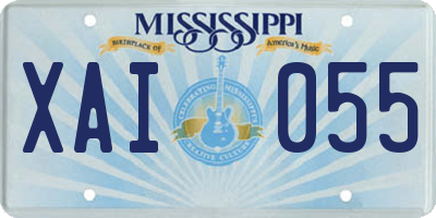 MS license plate XAI055