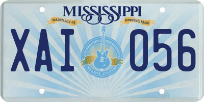 MS license plate XAI056