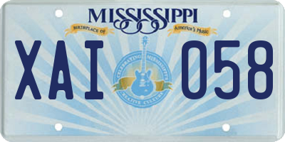 MS license plate XAI058
