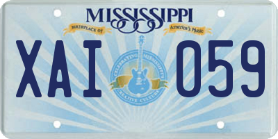 MS license plate XAI059