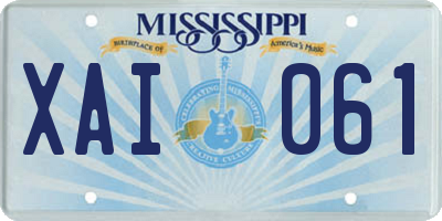 MS license plate XAI061