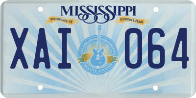 MS license plate XAI064