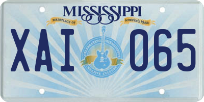 MS license plate XAI065